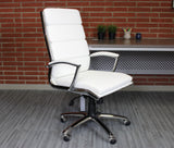 Boss Executive CaressoftPlus Chair with Metal Chrome Finish MODEL # B9471-WT
