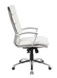 Boss Executive CaressoftPlus Chair with Metal Chrome Finish MODEL # B9471-WT