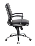 Boss Executive CaressoftPlus Chair with Metal Chrome Finish - Mid Back MODEL # B9476-BK
