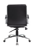 Boss Executive CaressoftPlus Chair with Metal Chrome Finish - Mid Back MODEL # B9476-BK