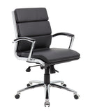 Boss Executive CaressoftPlus Chair with Metal Chrome Finish - Mid Back MODEL # B9476-BK