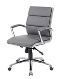 Boss Executive CaressoftPlus Chair with Metal Chrome Finish - Mid Back MODEL # B9476-GY