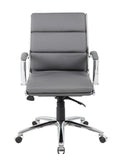 Boss Executive CaressoftPlus Chair with Metal Chrome Finish - Mid Back MODEL # B9476-GY
