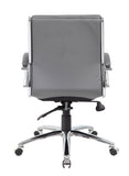 Boss Executive CaressoftPlus Chair with Metal Chrome Finish - Mid Back MODEL # B9476-GY