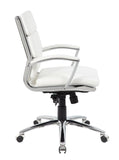 Boss Executive CaressoftPlus Chair with Metal Chrome Finish - Mid Back MODEL # B9476-WT