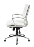 Boss Executive CaressoftPlus Chair with Metal Chrome Finish - Mid Back MODEL # B9476-WT