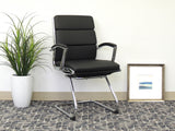 Boss Executive CaressoftPlus Chair with Metal Chrome Finish - Guest Chair MODEL # B9479-BK