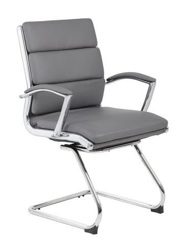 Boss Executive CaressoftPlus Chair with Metal Chrome Finish - Guest Chair MODEL # B9479-GY