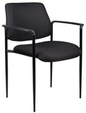 Boss Square Back  Diamond Stacking Chair W/Arm In Black MODEL # B9503-BK