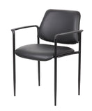 Boss Square Back  Diamond Stacking Chair W/Arm In Black Caressoft MODEL # B9503-CS