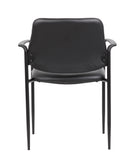 Boss Square Back  Diamond Stacking Chair W/Arm In Black Caressoft MODEL # B9503-CS