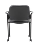 Boss Square Back  Diamond Stacking Chair W/Arm In Black Caressoft MODEL # B9503R-CS