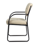 Boss Leather Sled Base Side Chair, Beige MODEL # B9529-BG