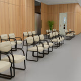 Boss Leather Sled Base Side Chair, Beige MODEL # B9529-BG