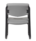 Boss Leather Sled Base Side Chair, Grey MODEL # B9529-GY