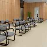 Boss Leather Sled Base Side Chair, Grey MODEL # B9529-GY