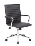 Boss Black Vinyl Hospitality Chair MODEL # B9533C-BK