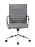 Boss Grey Vinyl Hospitality Chair MODEL # B9533C-GY