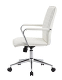 Boss White Vinyl Hospitality Chair MODEL # B9533C-WT