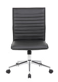 Boss Black Vinyl Armless Hospitality Chair MODEL # B9534C-BK