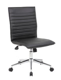 Boss Black Vinyl Armless Hospitality Chair MODEL # B9534C-BK