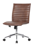 Boss Brown Vinyl Armless Hospitality Chair MODEL # B9534C-BN