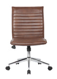 Boss Brown Vinyl Armless Hospitality Chair MODEL # B9534C-BN