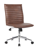Boss Brown Vinyl Armless Hospitality Chair MODEL # B9534C-BN