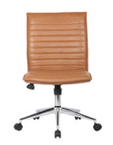 Boss Caramel Vinyl Armless Hospitality Chair MODEL # B9534C-CML
