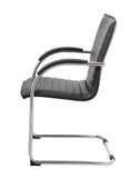 Boss Chrome Frame, Black Vinyl Side Chair, 2 pack MODEL # B9536-BK-2