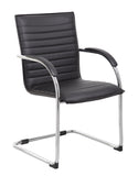 Boss Chrome Frame, Black Vinyl Side Chair, 2 pack MODEL # B9536-BK-2