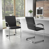 Boss Chrome Frame, Black Vinyl Side Chair, 2 pack MODEL # B9536-BK-2