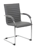 Boss Chrome Frame, Grey Vinyl Side Chair, 2 pack MODEL # B9536-GY-2
