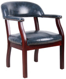 Boss Captain's guest, accent or dining chair in Blue Vinyl MODEL # B9540-BE
