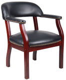 Boss Captain's guest, accent or dining chair in Black Vinyl MODEL # B9540-BK