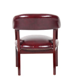 Boss Captain's guest, accent or dining chair in Burgundy Vinyl MODEL # B9540-BY