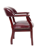 Boss Captain's guest, accent or dining chair in Burgundy Vinyl MODEL # B9540-BY