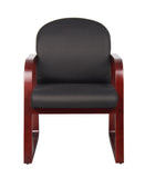 Boss Mahogany Frame guest, accent or dining chair In Black Fabric MODEL # B9570-BK