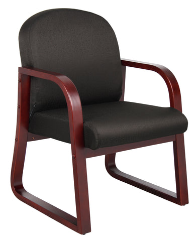 Boss Mahogany Frame guest, accent or dining chair In Black Fabric MODEL # B9570-BK