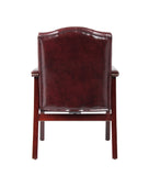 Boss Traditional Oxblood Vinyl guest, accent or dining chair W/ Mahogany Finish MODEL # B959-BY
