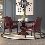 Boss Traditional Oxblood Vinyl guest, accent or dining chair W/ Mahogany Finish MODEL # B959-BY