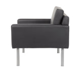 Boss Black Antimicrobial Vinyl Lounge Chair MODEL # BR8001AM-BK