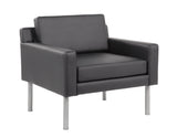 Boss Black Antimicrobial Vinyl Lounge Chair MODEL # BR8001AM-BK