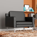 Boss Black Antimicrobial Vinyl Lounge Chair MODEL # BR8001AM-BK