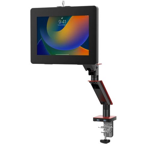 Gas Spring Clamp Mount with 2 USB Ports w/ Enclosure for Medium Size Tablets CTA DIGITAL