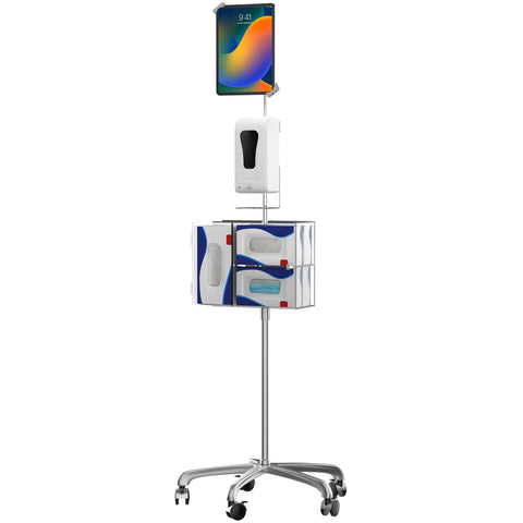 Heavy-Duty Security Gooseneck Floor Stand w/ Sanitizing Station & Automatic Soap Dispenser CTA DIGITAL