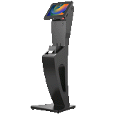 Sleek Floor Stand with Printer Slot, Security Enclosure and Integrated Honeywell 2D Scanner by CTA Digital