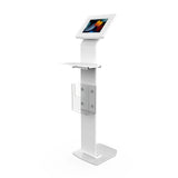 Premium Locking Floor Stand Kiosk with Universal Security Enclosure, Keyboard Tray, and Storage Compartment CTA DIGITAL