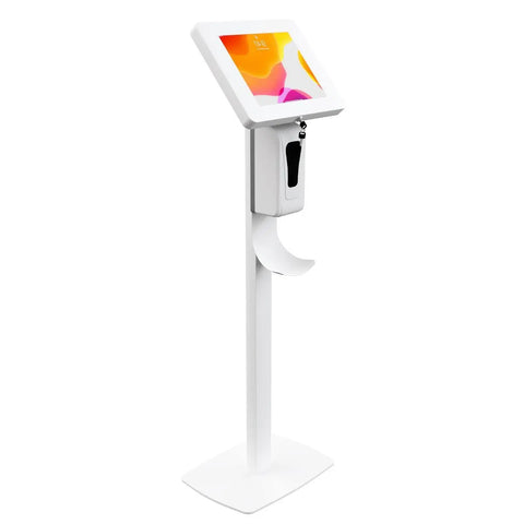 Premium Thin Profile Floor stand w/ Security Enclosure & Automatic Soap Dispenser by CTA Digital