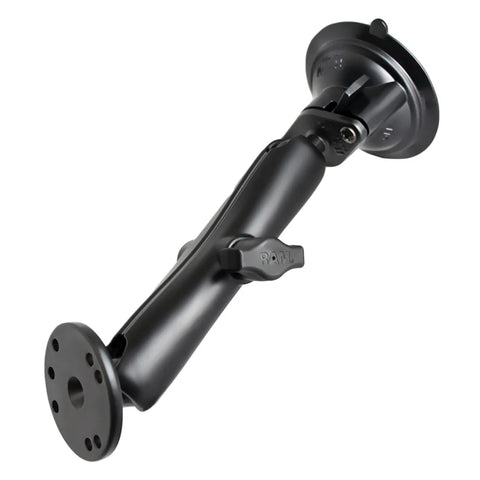 RAM-B-166-C-202U RAM Mounts Twist-Lock™ Suction Cup Double Ball Mount with Round Plate - Long